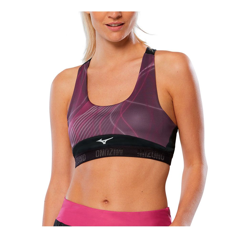 Mizuno ALPHA GRAPHIC - Brassière Femme grape wine