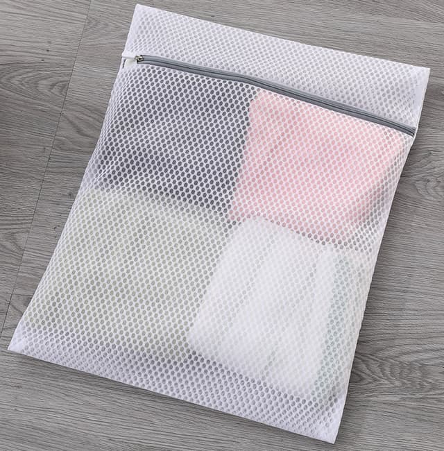 Honeycomb Mesh vasketøjspose med lynlås til finvask Hvid