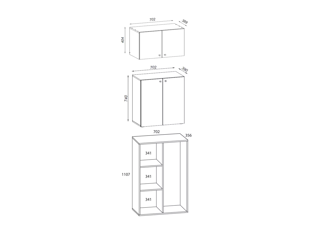 Armoire à balais en bois Armoire de nettoyage Lona A