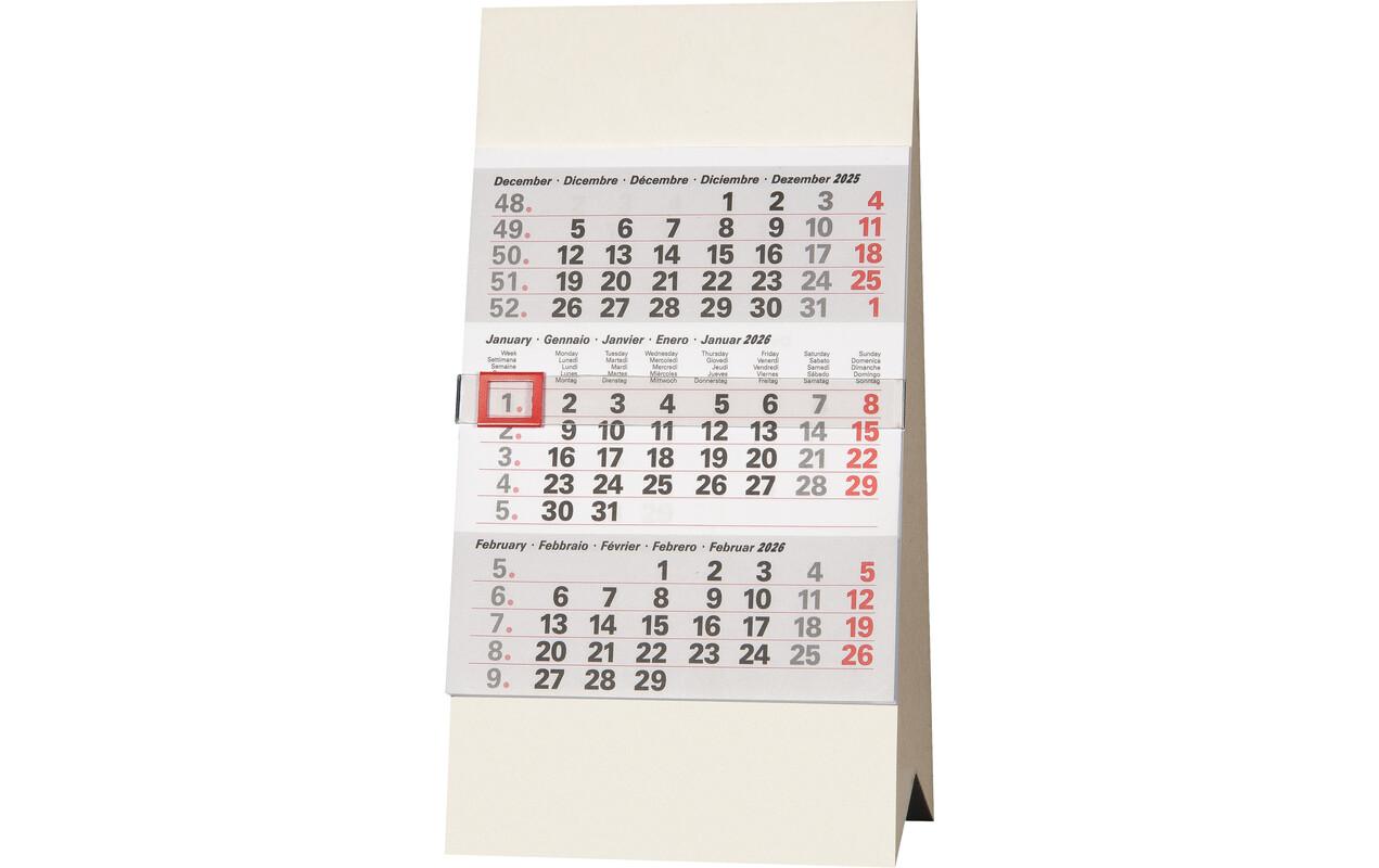Pultkalender 2026 3M/1S, 9.7 x 12 cm3-Monats-Pultsteller Desktop Peak