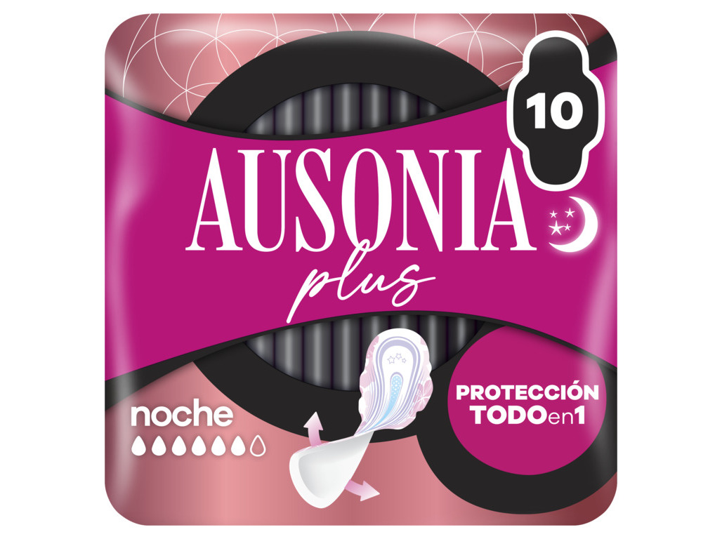 PENSOS HIGIÉNICOS ULTRAFINA PLUS NOITE AUSONIA 10 UN