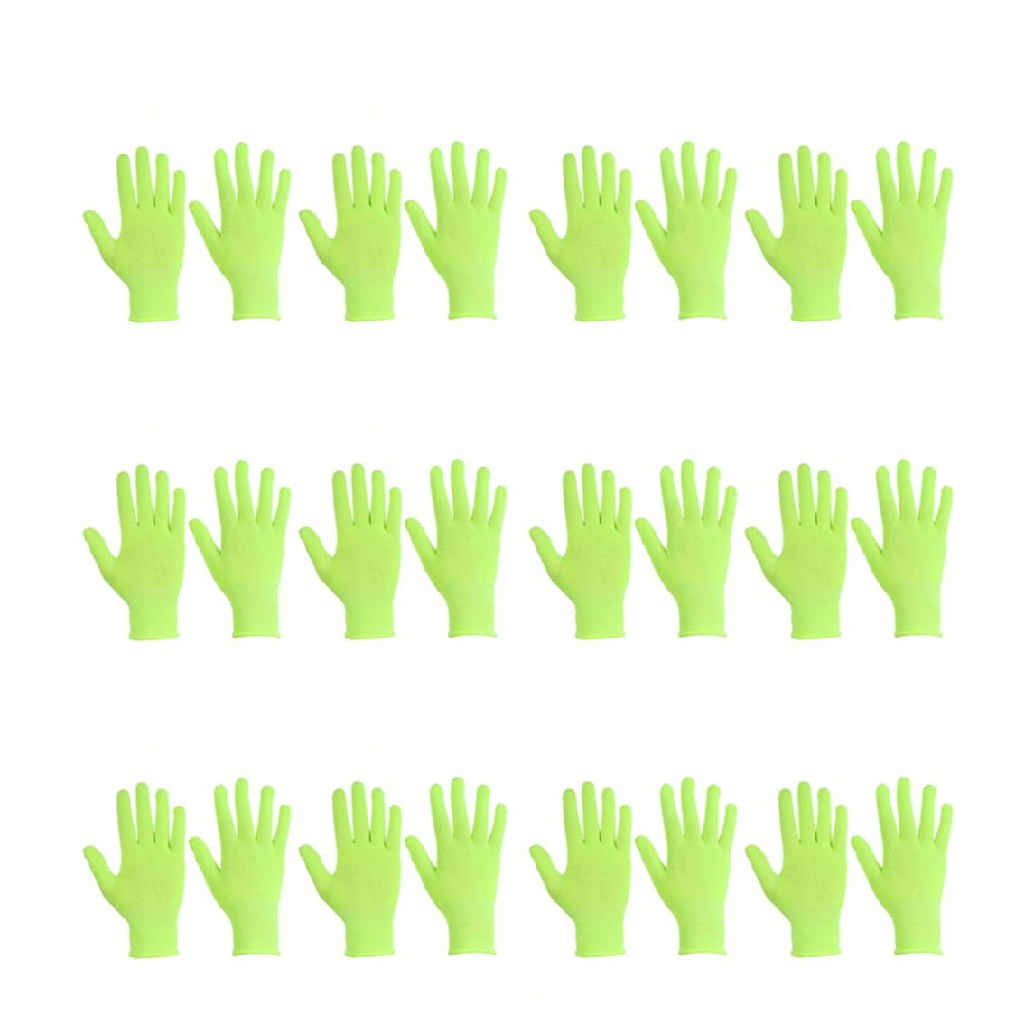 (12 Paar) Glow in the Dark Handschuhe Fasnachts Kostüm Zubehör Motto Party Accessoire Fluoreszierende Halloween Foto Requisite - Neon Gelb