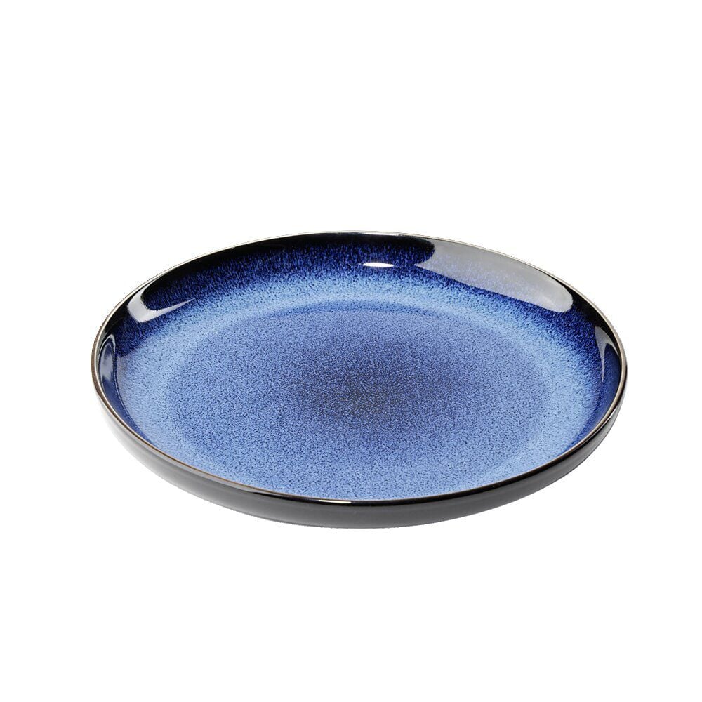 Assiette plate Météor en porcelaine bleu Ø20cm