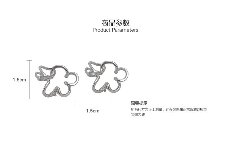 Hansha - 925 Sterling Zilveren Bloemen Oormanchet