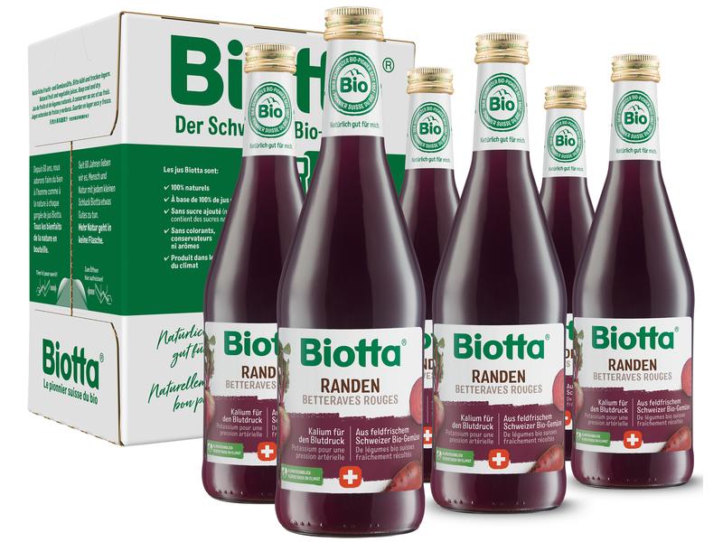 Biotta Säfte Randen Bio 6 x 0.5 l Gemüsesaft aus erntefrischen Bio-Randen