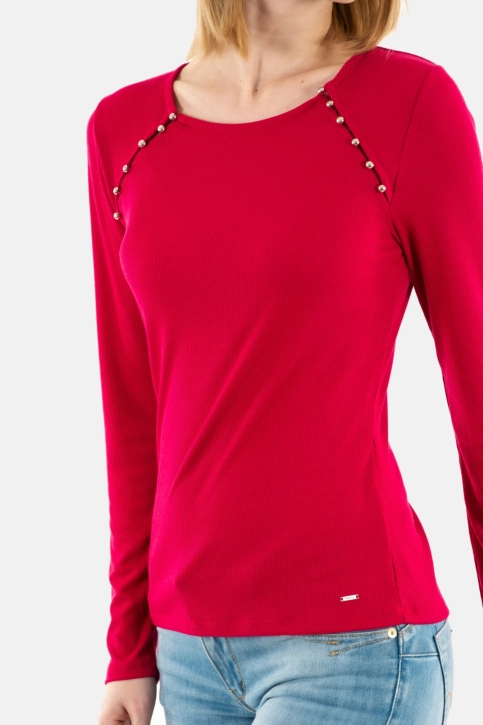 Tee shirt manches longues morgan tmilie fuchsia