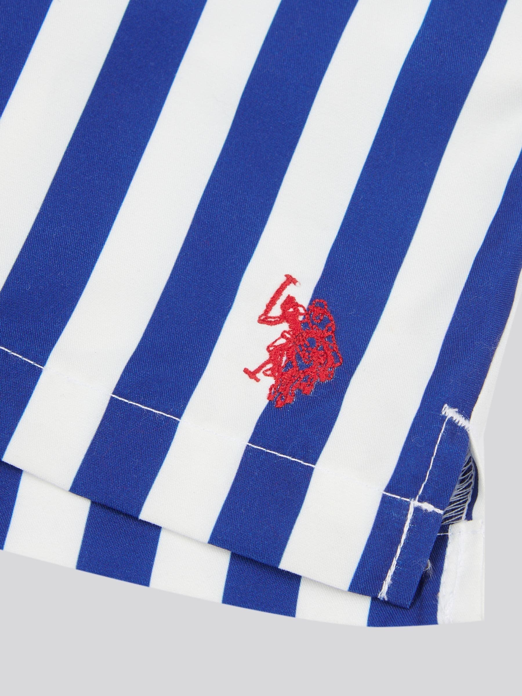 Donkerblauw - U.S. Polo Assn. Gestreept zwemshort voor jongens