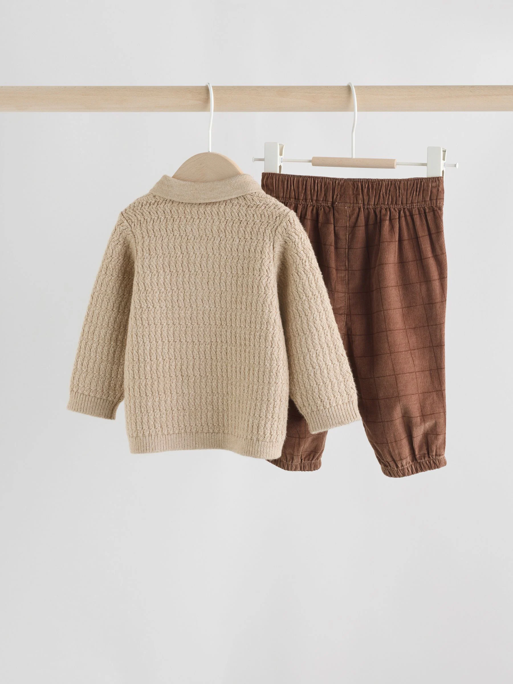 Neutraal - Babyset van gebreide top en broek (0mnd-2jr)