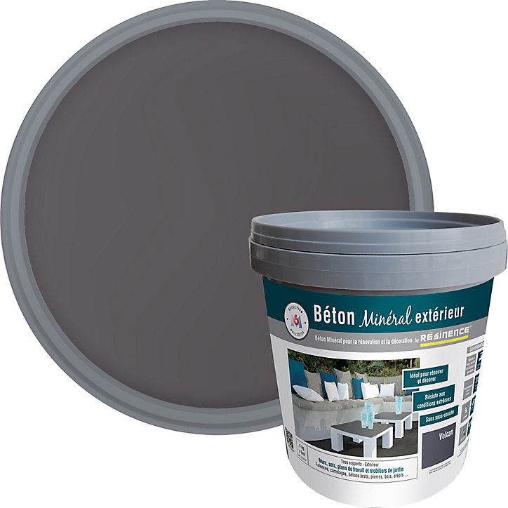 Enduit béton minéral Résine extérieur nce volcan mat 4kg