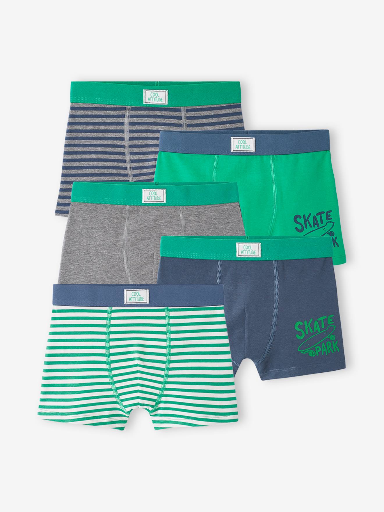 Pacote com 5 cuecas boxer elásticas 