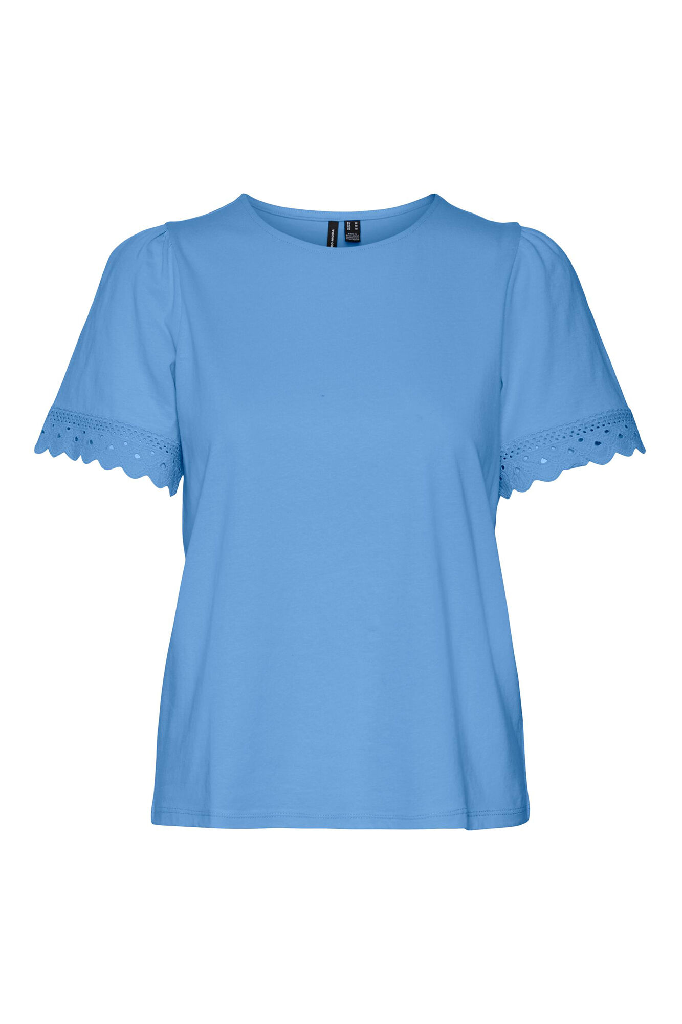 Blusa de algodão de manga curta - Azul