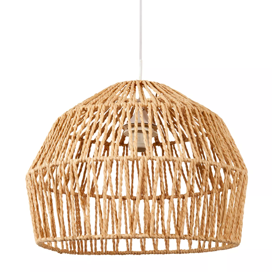 Suspension ronde ajourée en corde (D35,5 cm) Lima Naturel