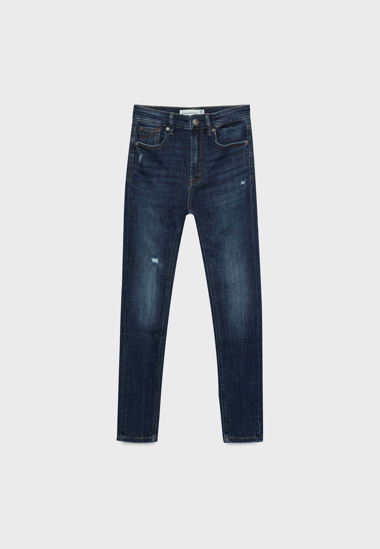 Calça jeans skinny de cintura regular, tamanho 1400.