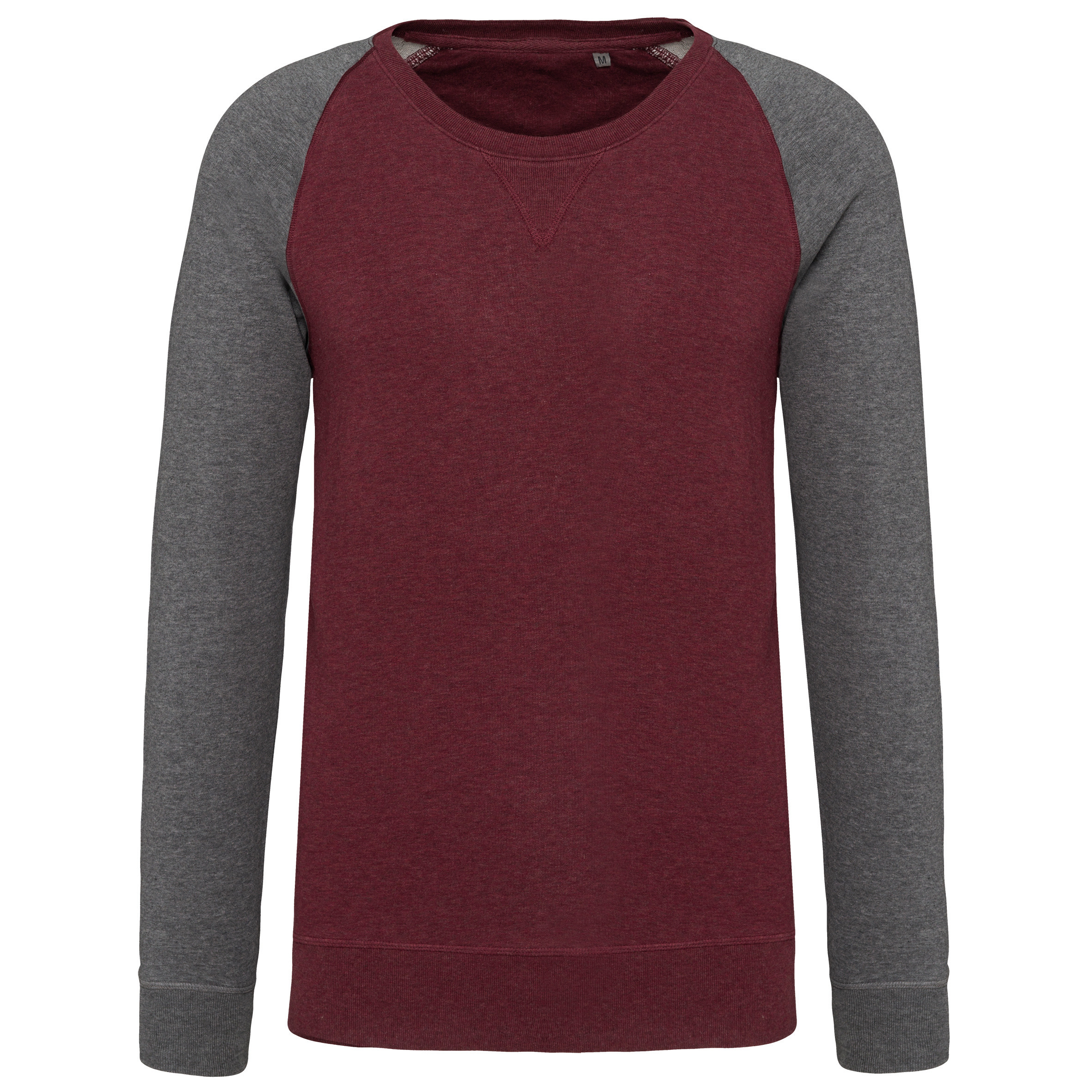 Kariban K491 - Sweat-shirt BIO bicolore col rond manches raglan homme