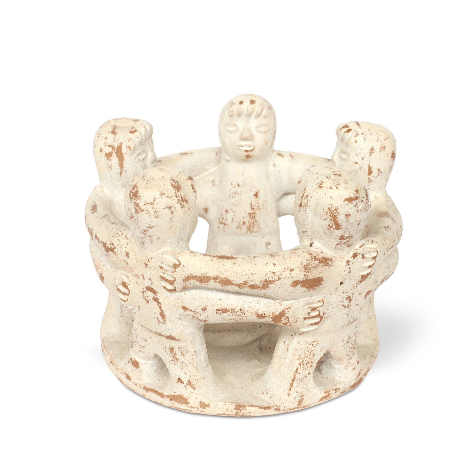 Kerzenhalter 'Friendship Circle 5', weiß, Ø 15 cm, H 13 cm von fischer's lagerhaus