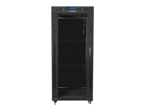 Lanberg - Rack kabinet - med 2 køleblæsere, display - sort, RAL 9004 - 27U - 19