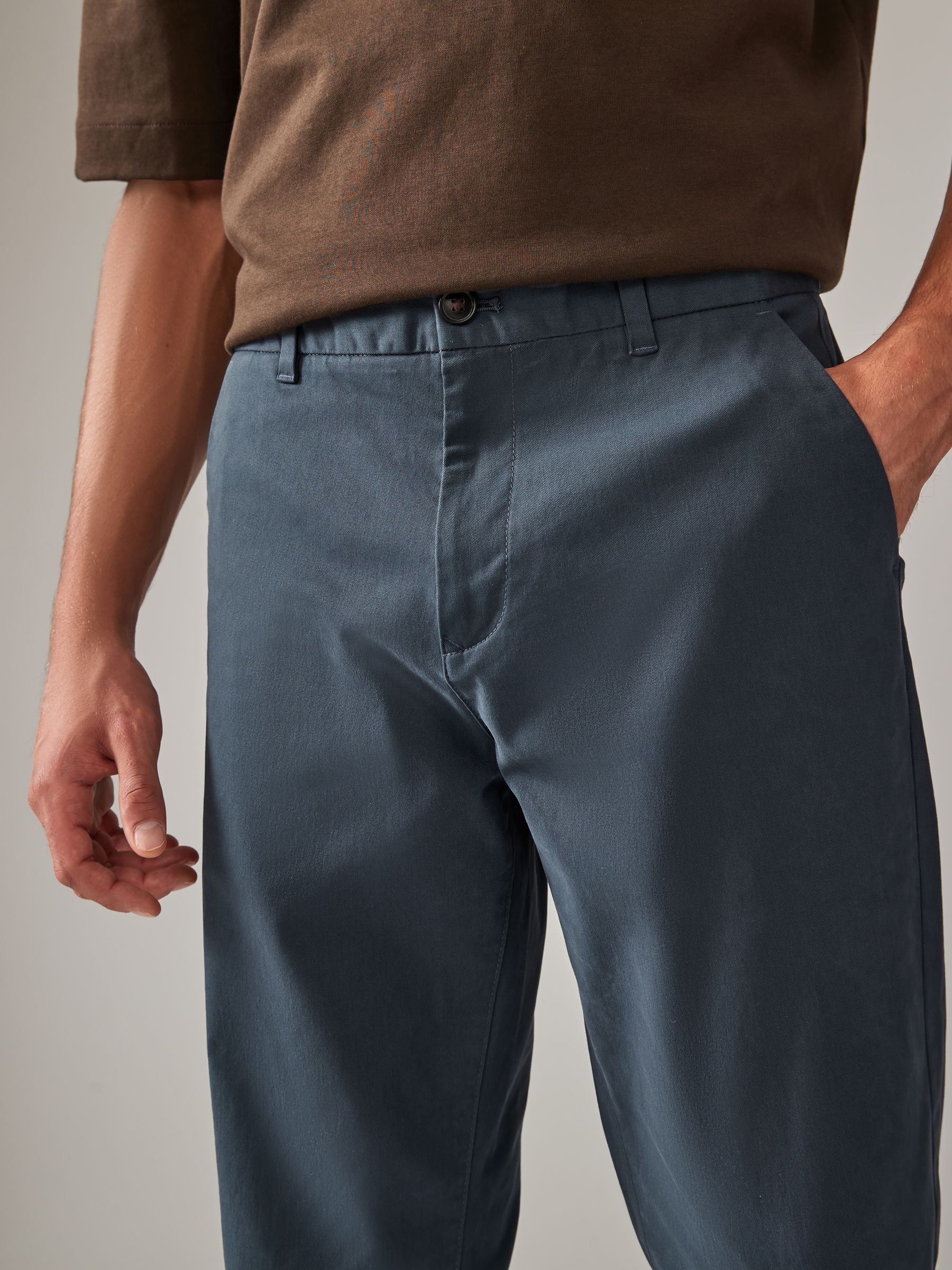 Medium blauwgrijs - Straight fit - Stretchy chino
