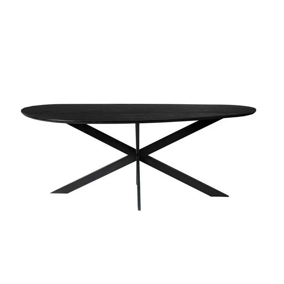 Eettafel Organisch Zwart Hout - 180x84x76cm - Cloud