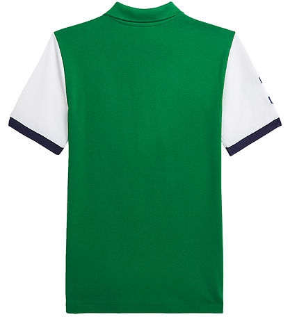 Polo Ralph Lauren Polo - Athletic Green m. Navy/Hvid