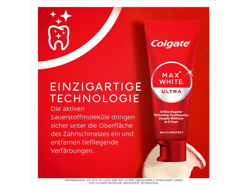 Colgate Zahnpasta Max White Ultra Multiprotect 50 ml Zahncreme für weisse Zähne