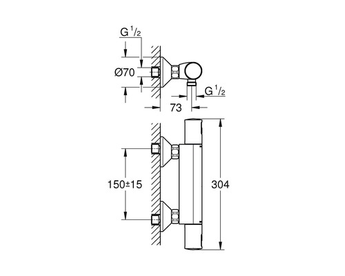 Grohe Quickfix douchemengkraan met thermostaat PRECISION START chroom 34594000