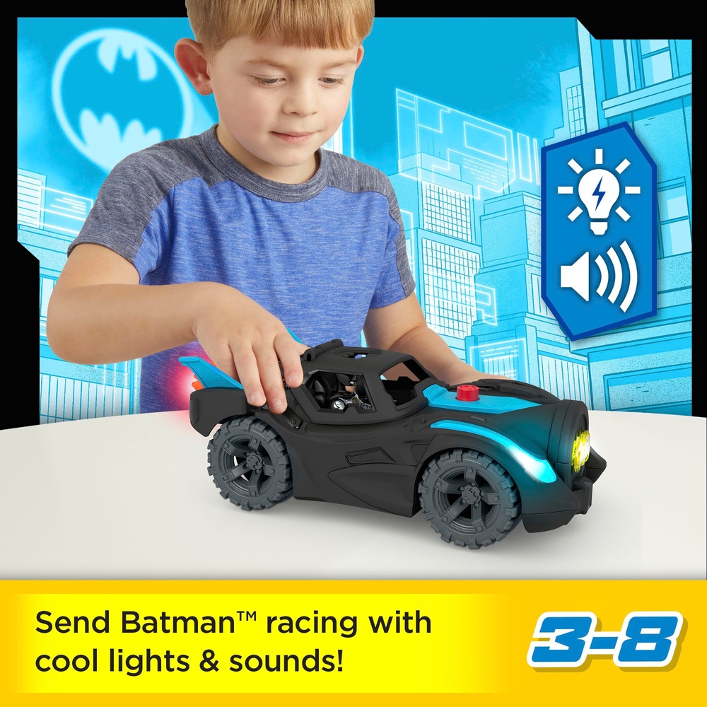 Imaginext DC Super Friends Batmobil mit Licht- und Soundeffekten und Batman-Figur