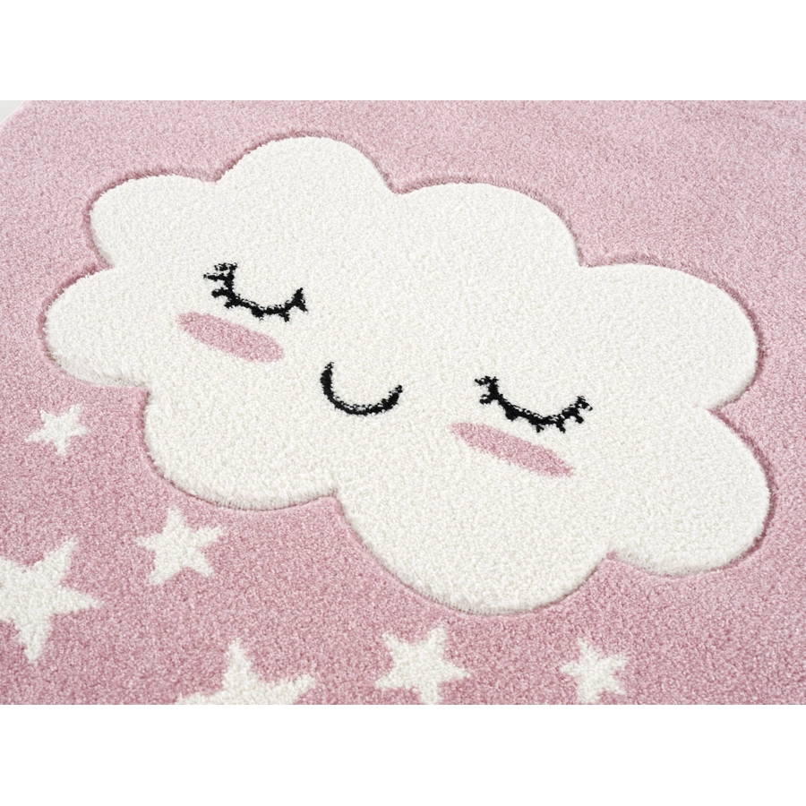 LIVONE Kinderteppich Kids love Rugs WOLKE rosaweiss