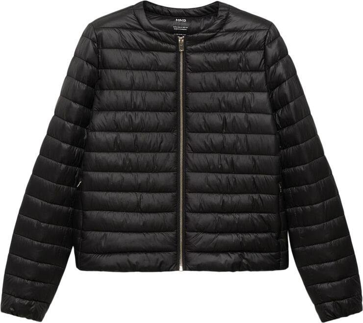 MANGO Pocket quilted jacket Black