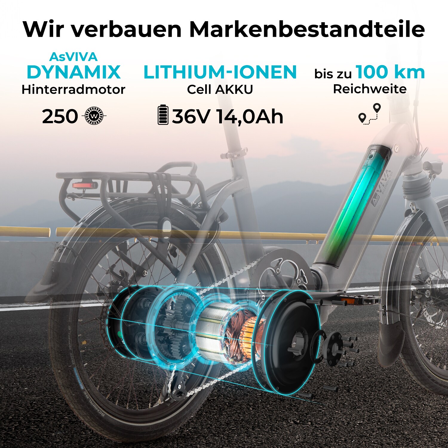 AsViva B13SF Elektro-Klapprad 20