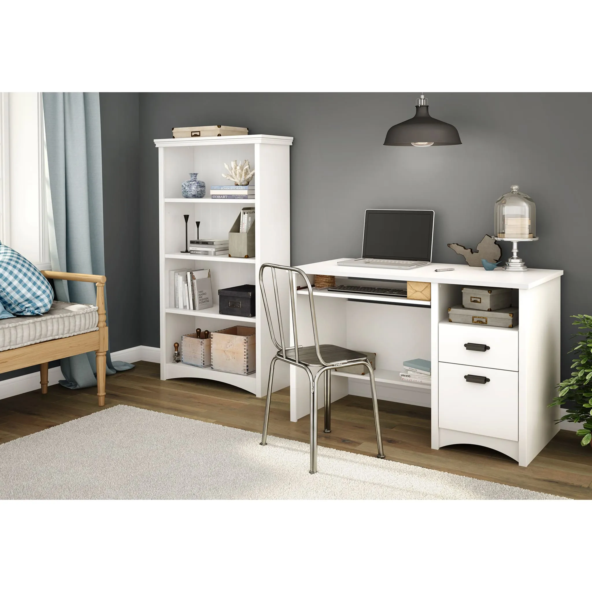 South Shore Bureau de Travail - Gascony Blanc Solide