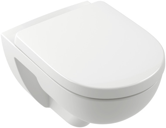 Villeroy & Boch O.novo hangend randloos toilet met TwistFlush softclose zitting wit glans