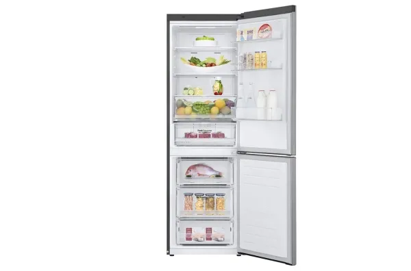 LG Refrigerator GBB71PZDMN A  , Free standing, Combi, Height 186 cm, No Frost system, Fridge net capacity 234 L, Freezer net capacity 107 L, Display, 36 dB, Silver