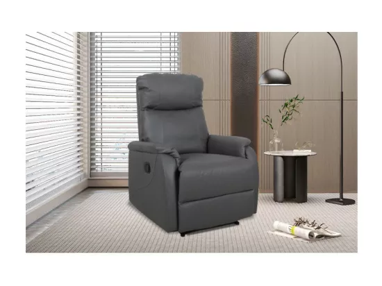 Fauteuil relaxation relevable manuellement BERLIN coloris gris