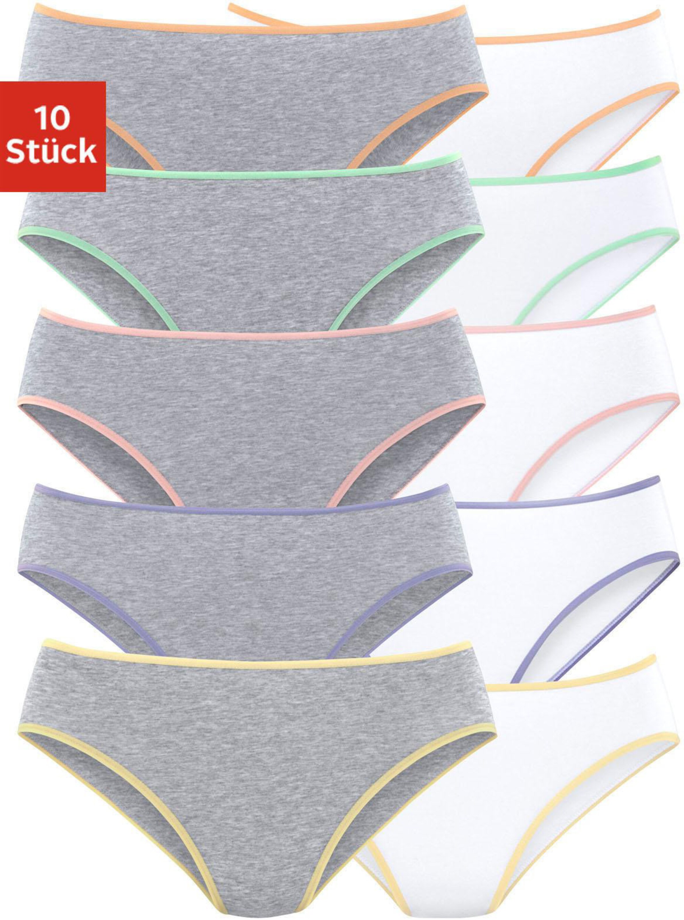 petite fleur Bikinislip in weiß, grau meliert