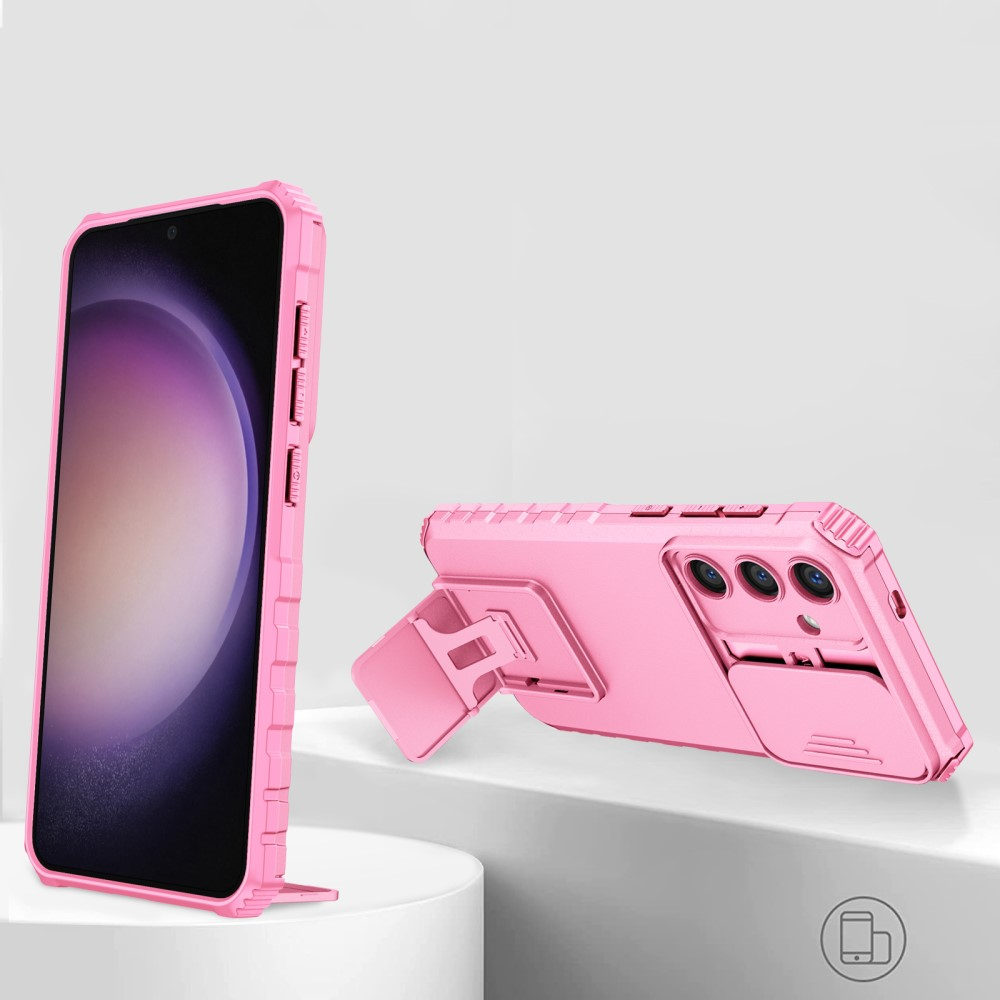 Samsung Galaxy S24 Hybrid Outdoor Hardcase Hülle mit Cam-Slider   Kickstand - Rosa (Matt)