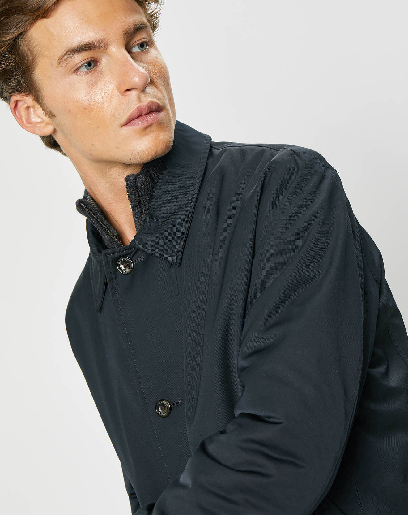 Hackett London Imperméable bleu marine