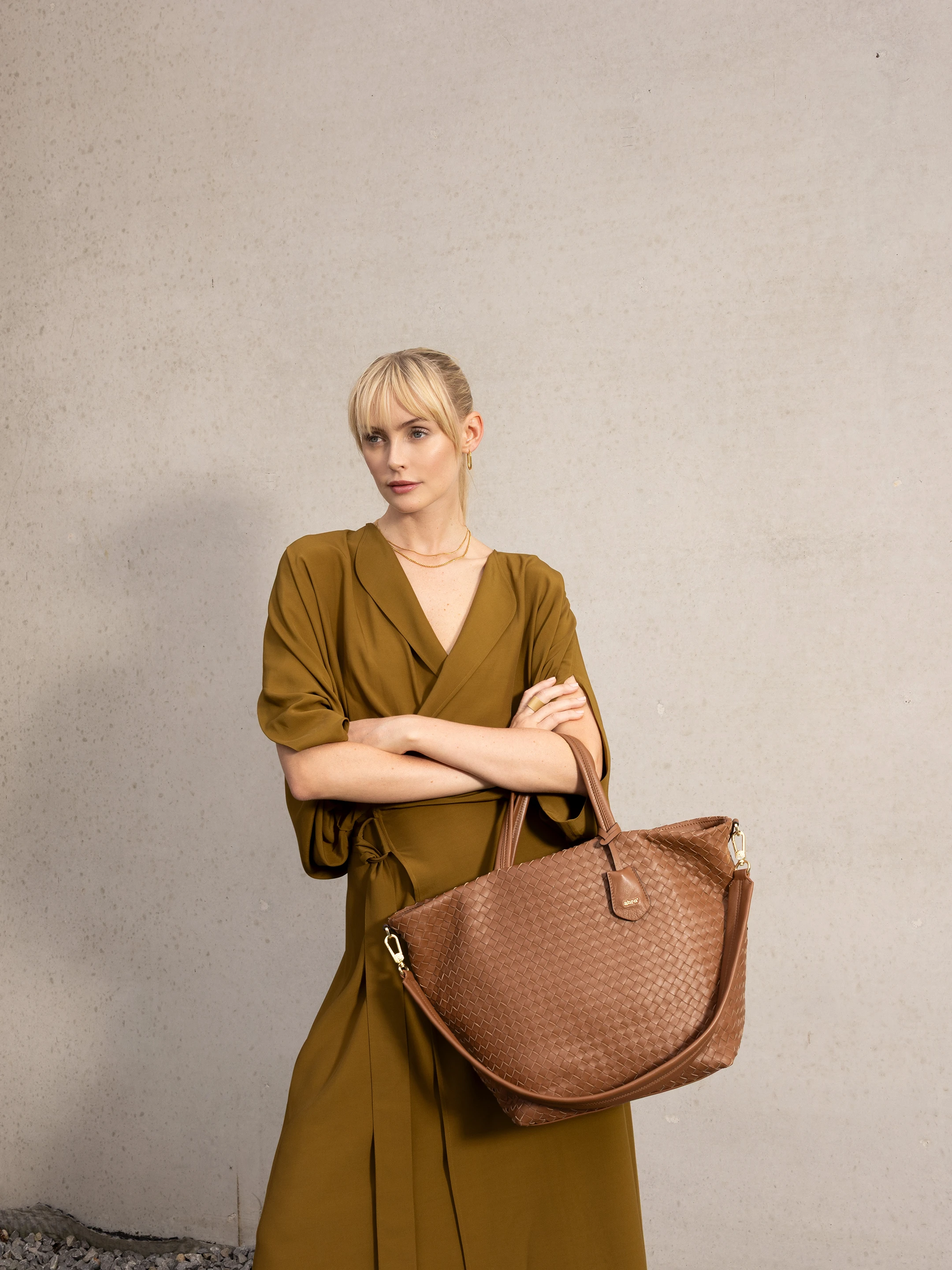 shopper ALBA Leather Piuma Weaving Standard