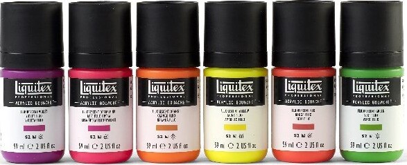 Liquitex - Gouache Akrylmaling Sæt - Fluorescents - 6X59 ML