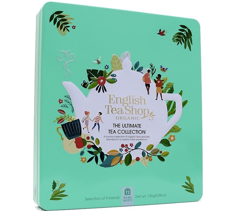 Coffret The Ultimate Tea bio Collection 72 sachets, boîte métallique - English Tea Shop