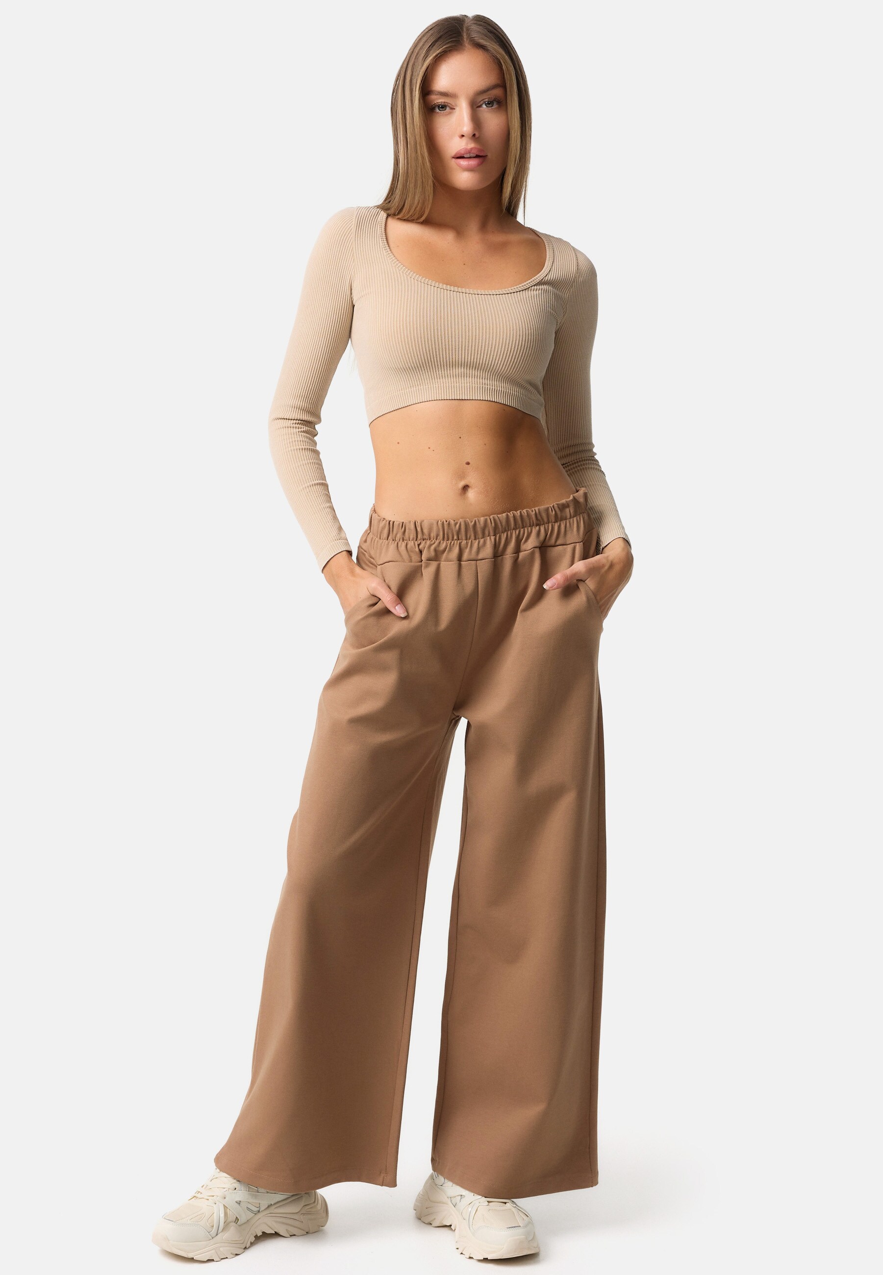 PM SELECTED Damen Stilvolle Marlene Freizeithose mit Taschen in Einheitsgröße PM74