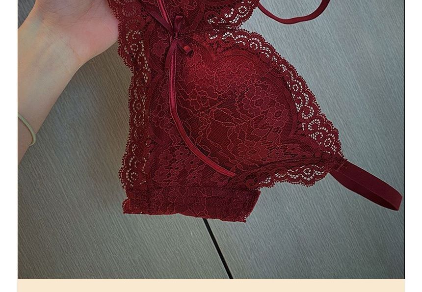 Yunlela - Kanten push-up bh / slip / set zonder beugel