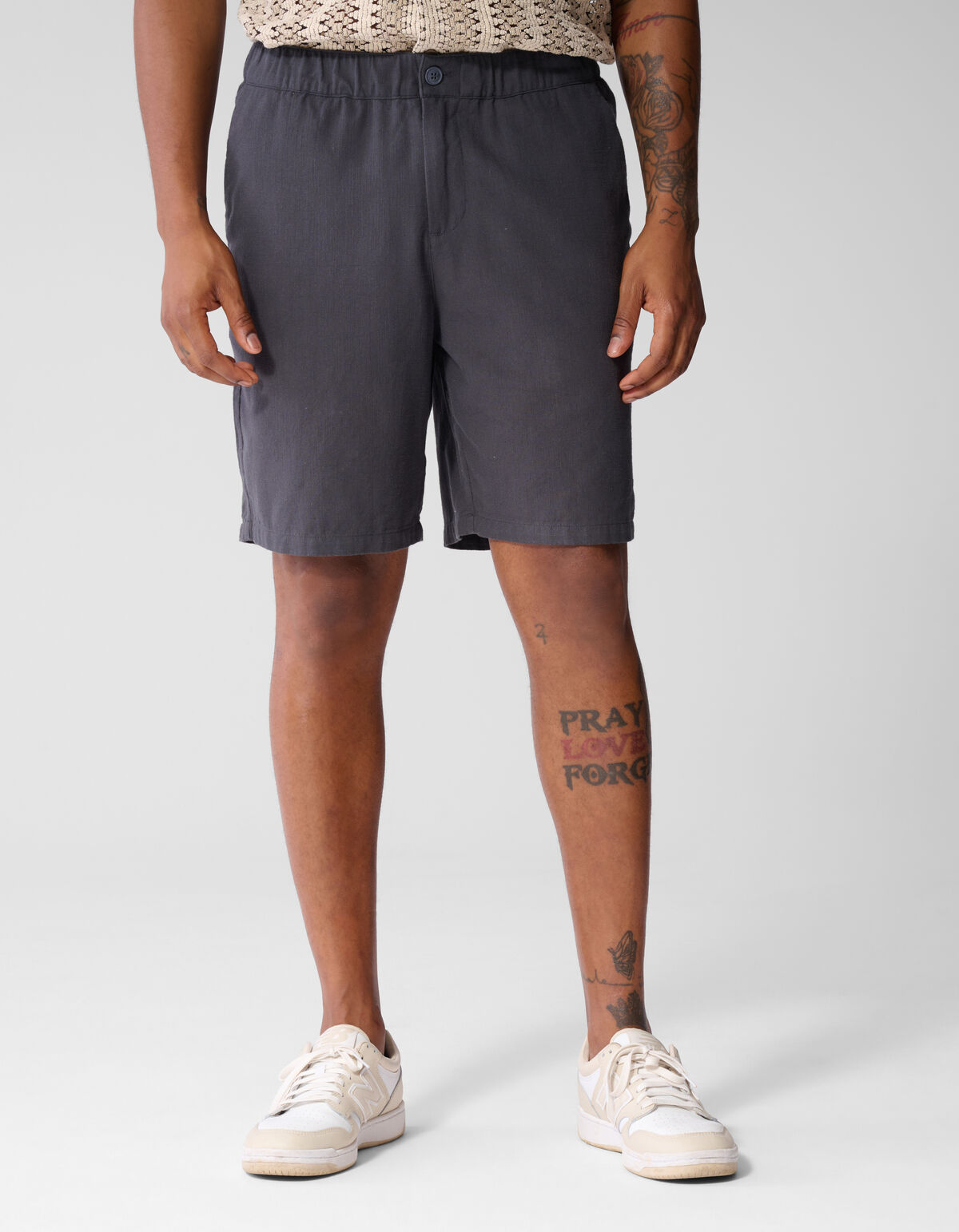 Structuur Short Donkergrijs