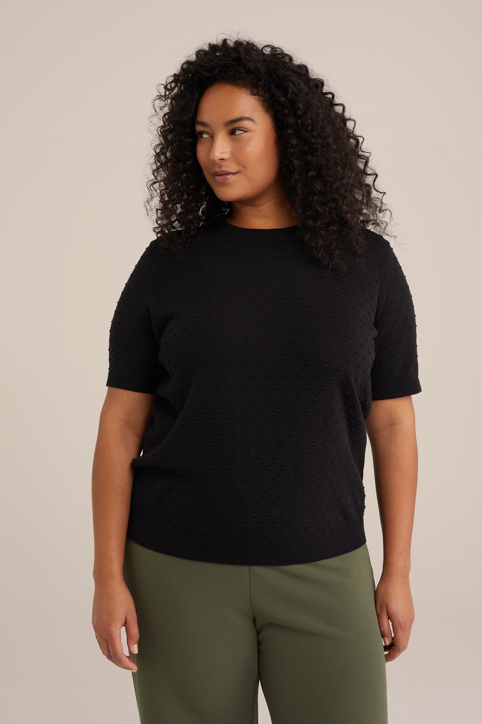 trui met structuur WE Fashion Zwart