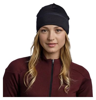 Bonnet Buff Merino Lightweight Beanie Solid Noir