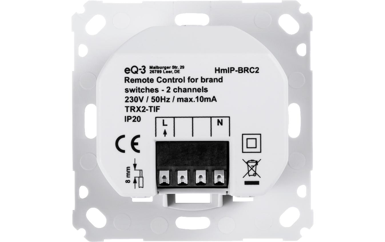 Smart Home Funk-Wandsender für Markenschalter - 2-fachMit 230 V Netzanschluss – HmIP-BRC2