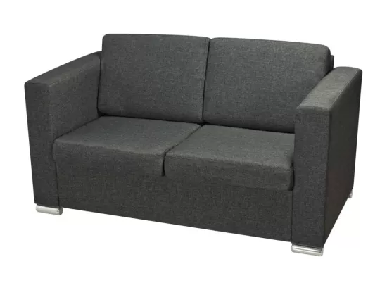 Ensemble de canapés trois pièces Tissu Gris foncé