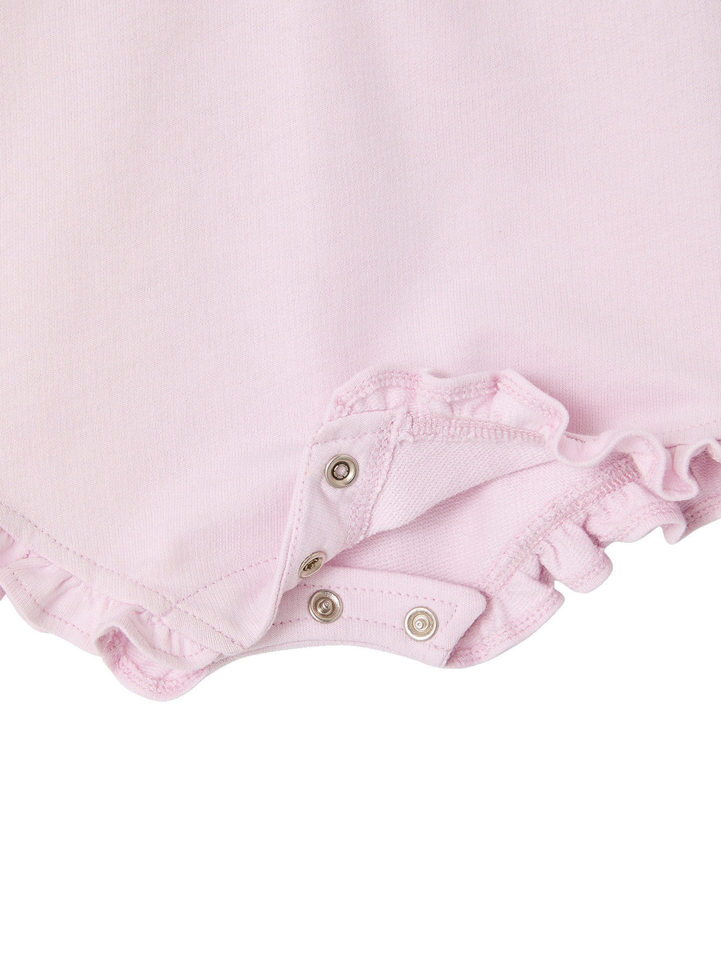 Vertbaudet Bio-Kollektion: Mädchen Baby-Set aus Kurzoverall und Haarband rosa