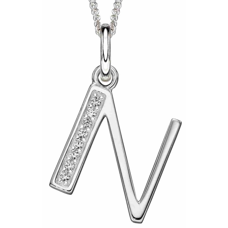 Collier lettre N en argent 925