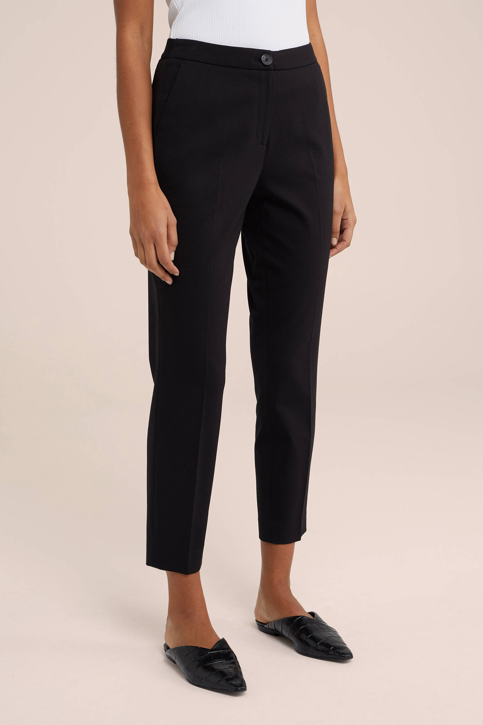 slim fit pantalon zwart