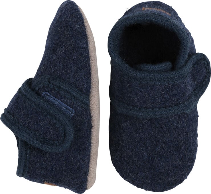 Melton Wool Shoe w. Velcro Marine